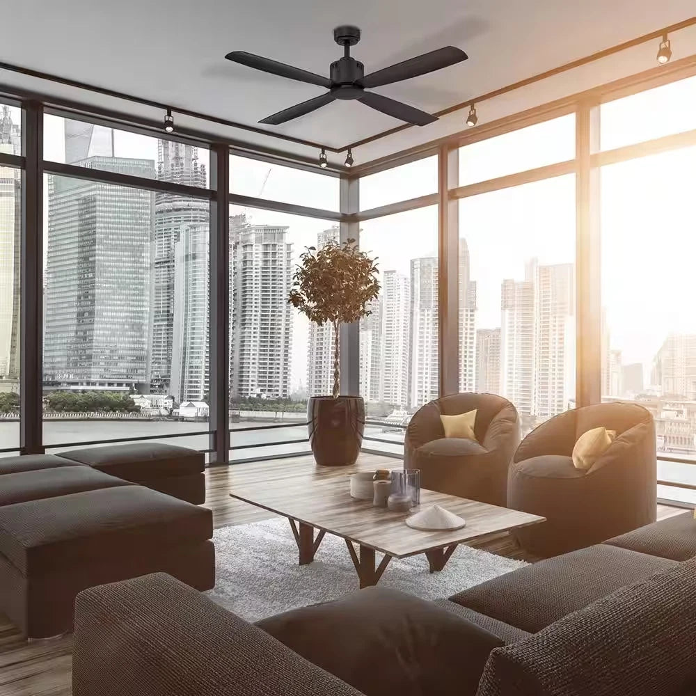 Home Decorators Collection 1004 292 211 | Kitteridge 52 in. Indoor/Outdoor Matte Black Ceiling Fan