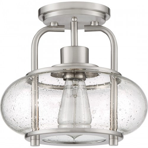 Quoizel TRG1710BN | Trilogy 1 Light 10 inch Brushed Nickel Semi-Flush Mount Ceiling Light