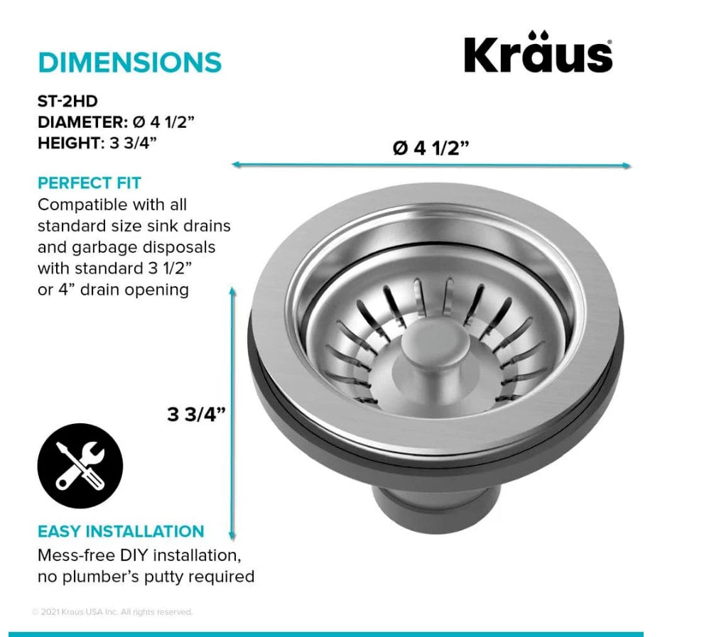 Kraus ST-ZHD | Stainless Steel Strainer