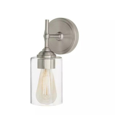 Home Decorators Collection 1006 447 733 | Ayelen 1-Light Brushed Nickel Indoor Wall Sconce, Modern Wall Light