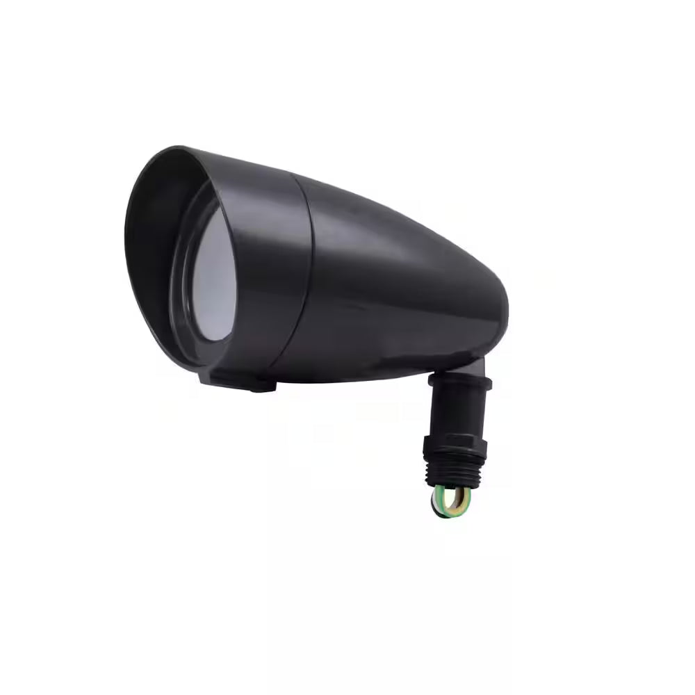 Commercial Electric 1002 963 460 | 14-Watt 1100 Lumens Line Voltage Bronze Integrated LED Landscape Flood Light with Spike Plug-in