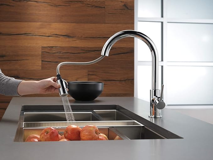 Delta 9159-LS-DST | Trinsic 1.8 GPM Single Hole Pull Down Kitchen Faucet with Limited Swivel