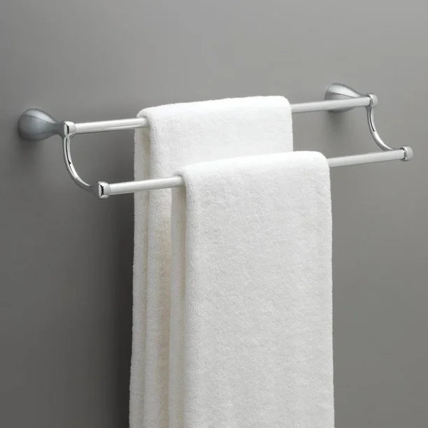 Delta FND25-PC | Foundations 24 in. Double Wall Mount Towel Bar Bath Hardware Accessory in Polished Chrome