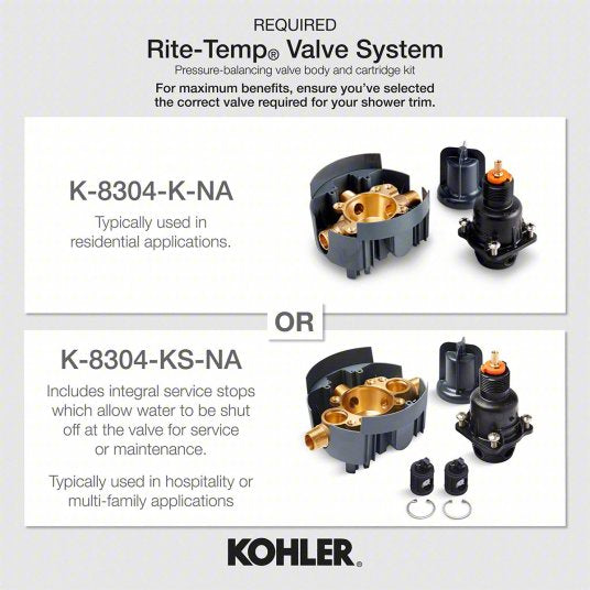 Kohler TS45110-4-CP | Valve Trim: Circle Trim Plate, Metal, Polished Chrome Finish, Lever Faucet Handle