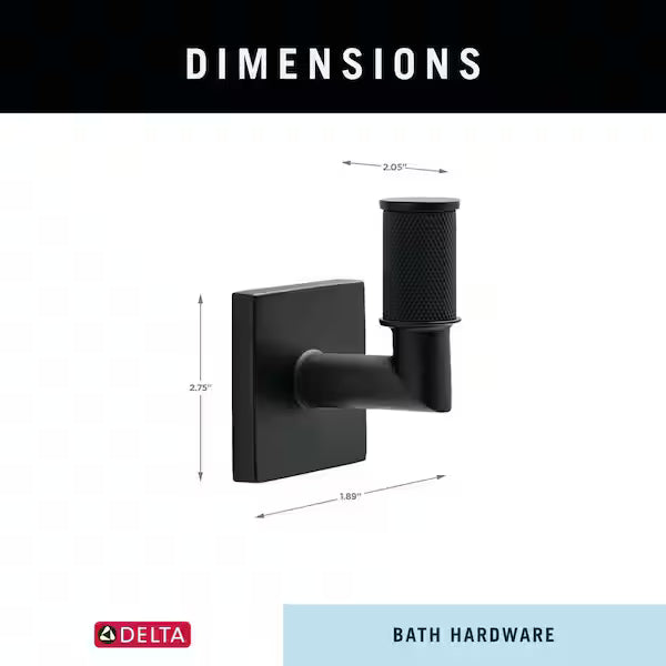 Delta AVE35-MB | Single Towel Hook Bath Hardware Accessory in Matte Black