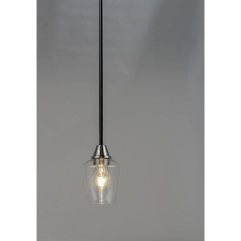 Maxim Lighting 96120CLBKSN | Goblet 5" Wide Pendant with Clear Glass Shade