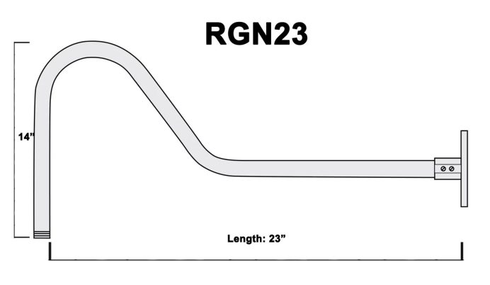 Millennium GRN23-ASB | RLM 23" Long Goose Neck Stem