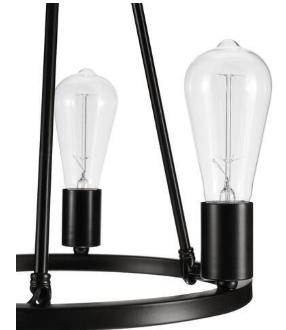 Hampton Bay 1002 758 086 | Stratton 14 in. 3-Light Black Semi-Flush Mount
