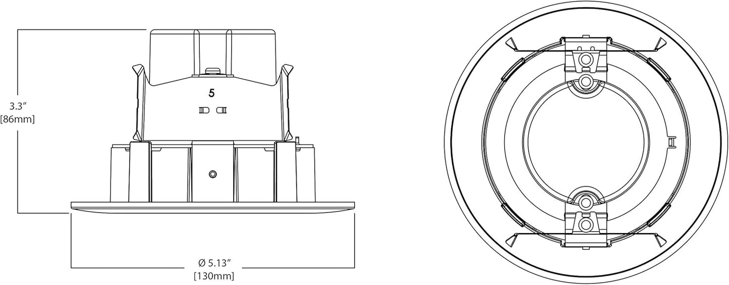 Halo RA4089S1EWHR | RA 4 in. White Integrated LED Recessed Light Adjustable Gimbal Retrofit Trim with Selectable CCT (2700K-5000K)