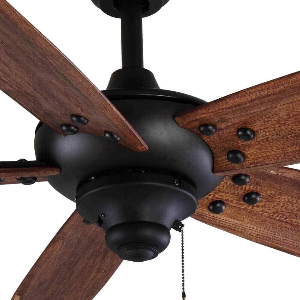 Home Decorators Collection 68244 | Altura 48 in. Indoor/Outdoor Matte Black Ceiling Fan with Downrod and Reversible