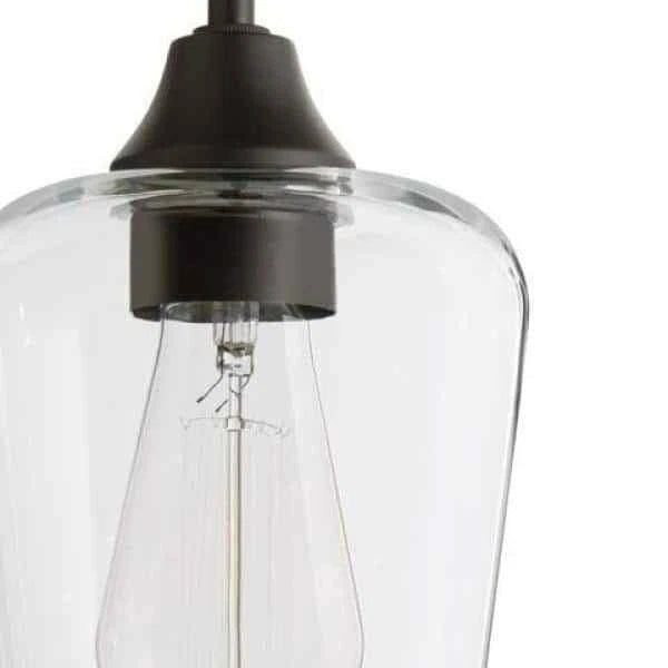 Hampton Bay 1005 936 230 | Pavlen 5.5 inch 1-Light Bronze Mini Pendant with Clear Glass Shade