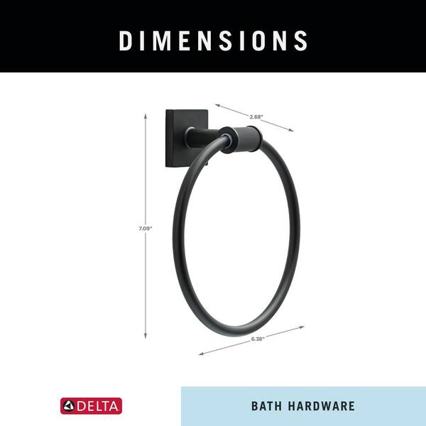 Delta AVE46-MB | Averland Wall Mount Round Closed Towel Ring Bath Hardware Accessory in Matte Black