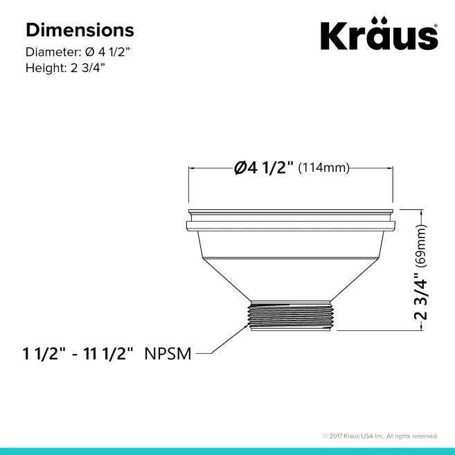 Kraus PST1-BL-C | Kitchen Sink Strainer in Black
