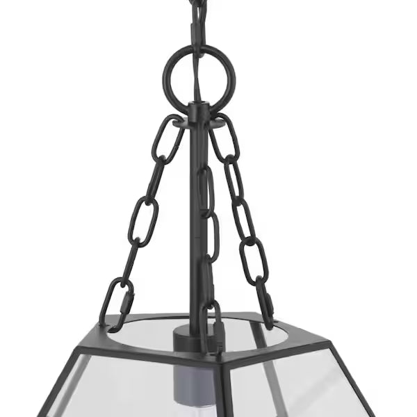 Progress Lighting 1006 626 931 | Wianno 1-Light Matte Black Pendant with Clear Bound Glass Shade