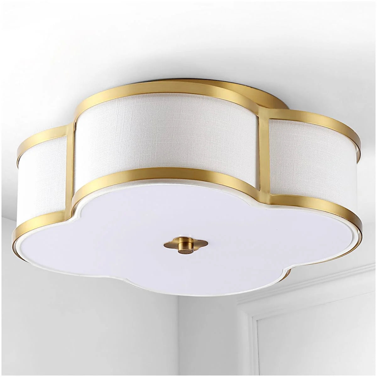JONATHAN Y Lighting Quatrefoil 4 Light 18" Wide LED Semi-Flush Ceiling Fixture