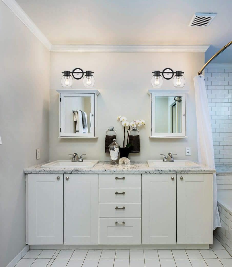 Millennium 3552 MB/PN | 14 in. 2-Light Matte Black/Polished Nickel Vanity Light