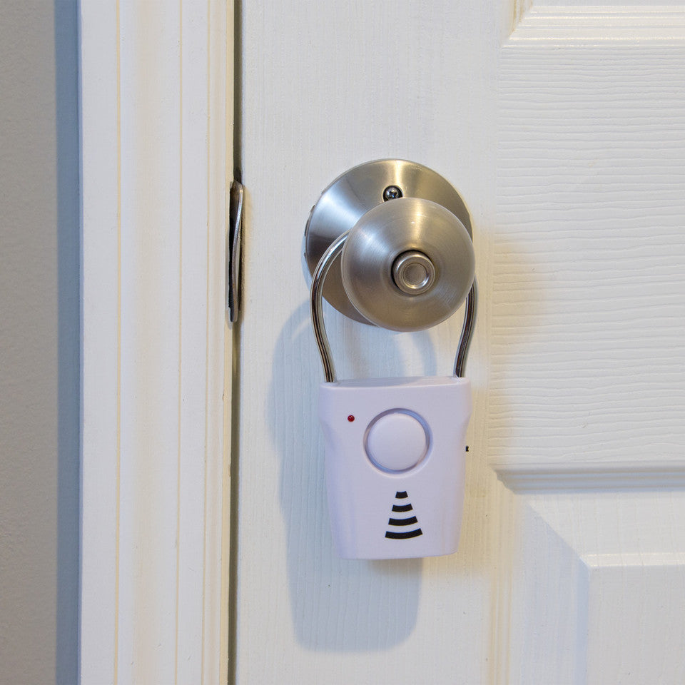 Sabre HS-DHA | Door Handle Alarm – 110dB Home Security Device – Compact 8"x6"x1", Lightweight 0.2 lb