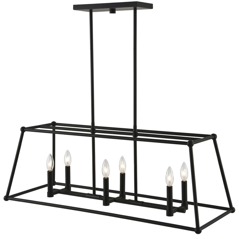 Elle Decor DS18969 | DSI Lighting 6-Light Black Geometric Island Pendant