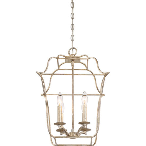Quoizel GLY5204CS | Gallery 4 Light 14 inch Century Silver Leaf Foyer Piece Ceiling Light
