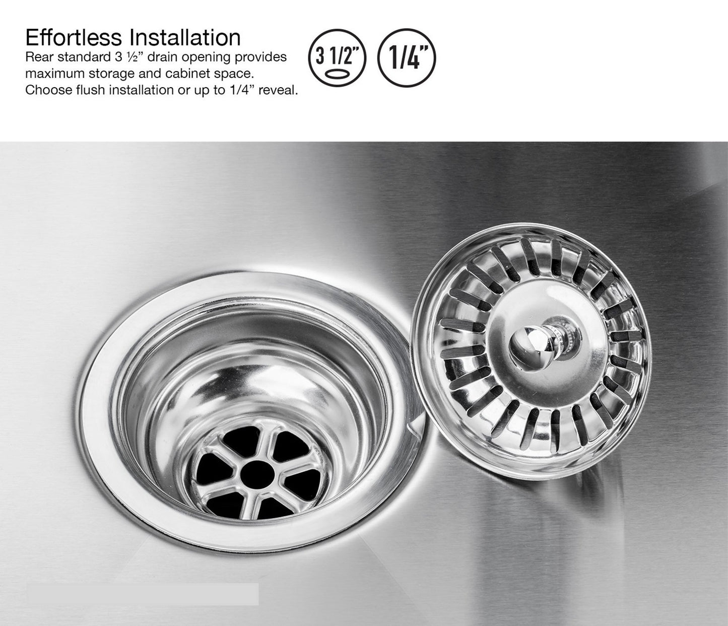 30 " x 22" - 1/4" x 10" Satin Kitchen Sink | AFS3022F
