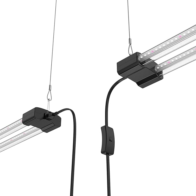 Dymond GL46BLKS1 | 4 ft. LED Grow Light Full Spectrum 5000K Daylight and 660 nm Red Linkable Indoor Plant Fixture