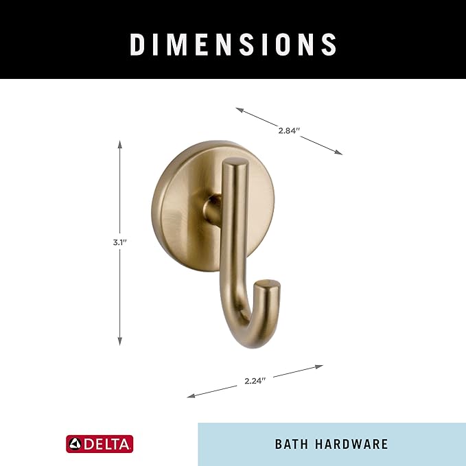 Delta 75935-CZ | Trinsic Single Towel Hook in Champagne Bronze