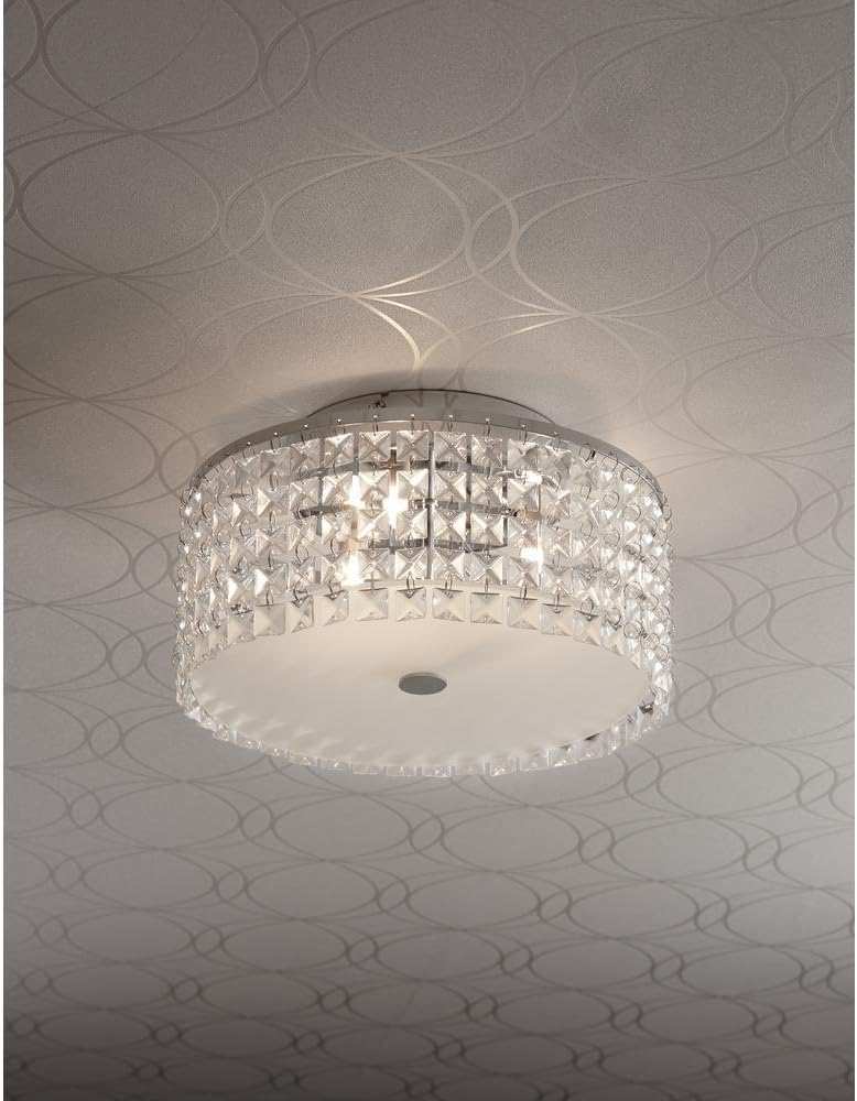 Hampton Bay 1000 051 631 | Glam Cobalt 3-Light Flush Mount Ceiling Fixture