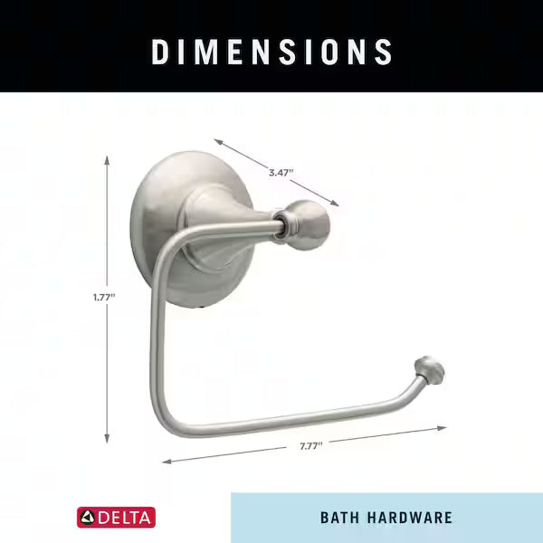 Delta GRE51-BN | Greenwich II Wall Mount Euro Single Post Toilet Paper Holder Bath Hardware Accessory in Brushed Nickel