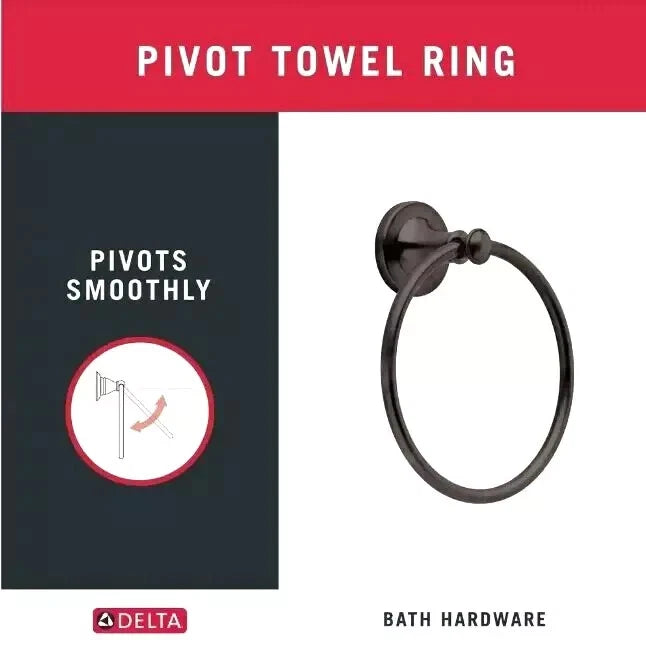 Delta SIL46-VBR | Silverton Wall Mount Round Closed Towel Ring Bath Hardware Accessory in Venetian Bronze