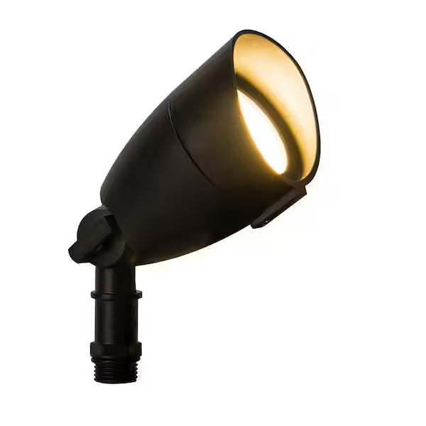 Commercial Electric 1002 963 460 | 14-Watt 1100 Lumens Line Voltage Bronze Integrated LED Landscape Flood Light with Spike Plug-in