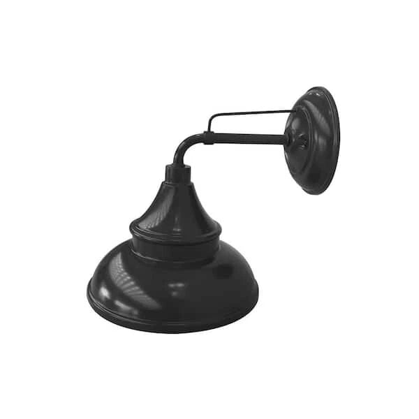 Hampton Bay 1005 027 913 | Wetherby 11 in. Black Barn Outdoor Wall Light Sconce