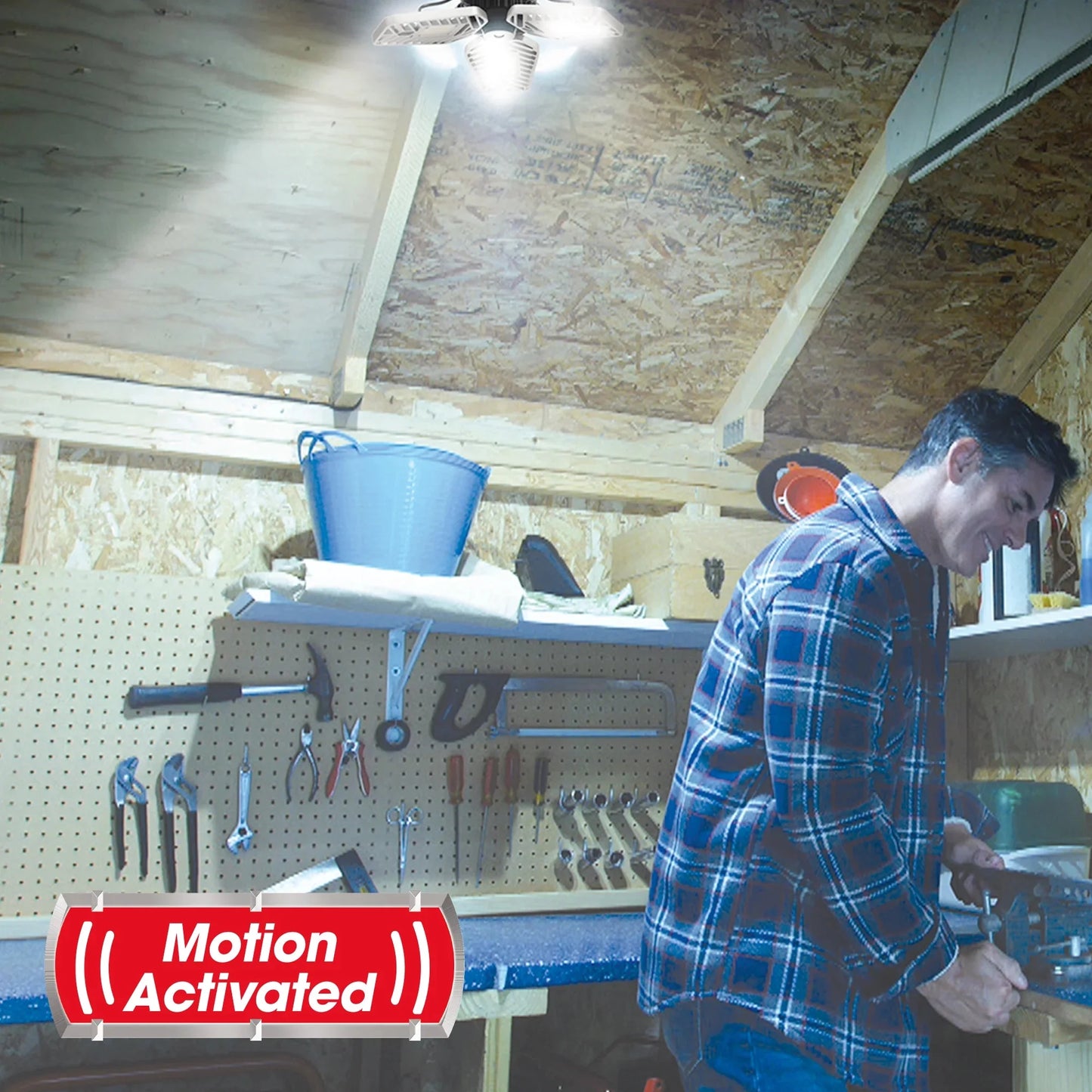 Beyond Bright Garage Light Ultra Bright LED, Motion Activated, Beam Angle 270 º