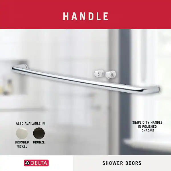 Delta SDBR011-PC-R | Simplicity 20 in. Sliding Shower and Bathtub Door Handles in Chrome