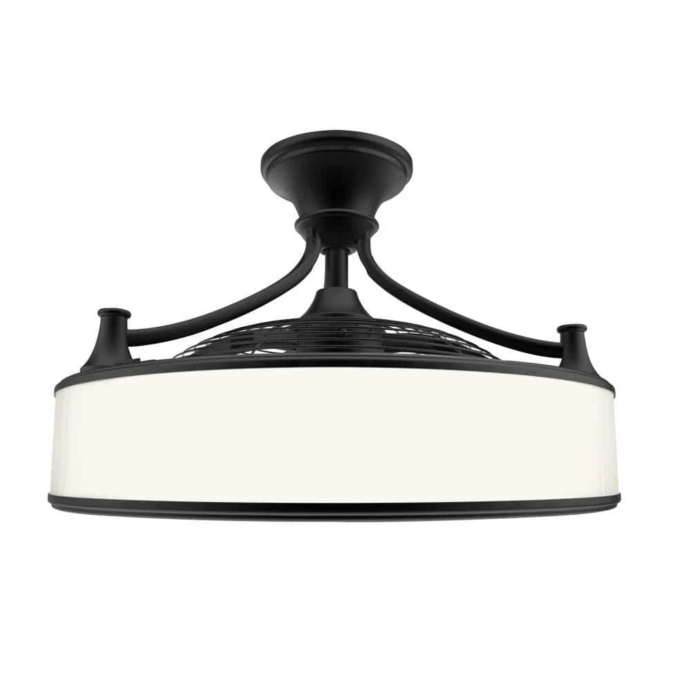 Home Decorators Collection 1005 818 915 | Windara 22 in. LED Indoor/Covered Outdoor Black Ceiling Fan