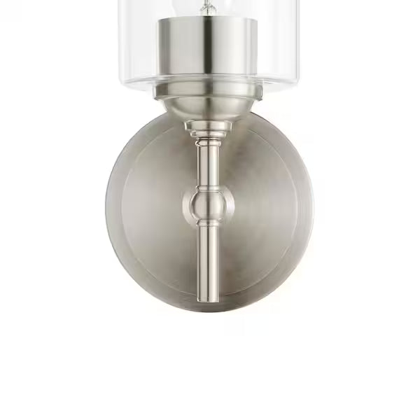 Home Decorators Collection 1006 447 733 | Ayelen 1-Light Brushed Nickel Indoor Wall Sconce, Modern Wall Light