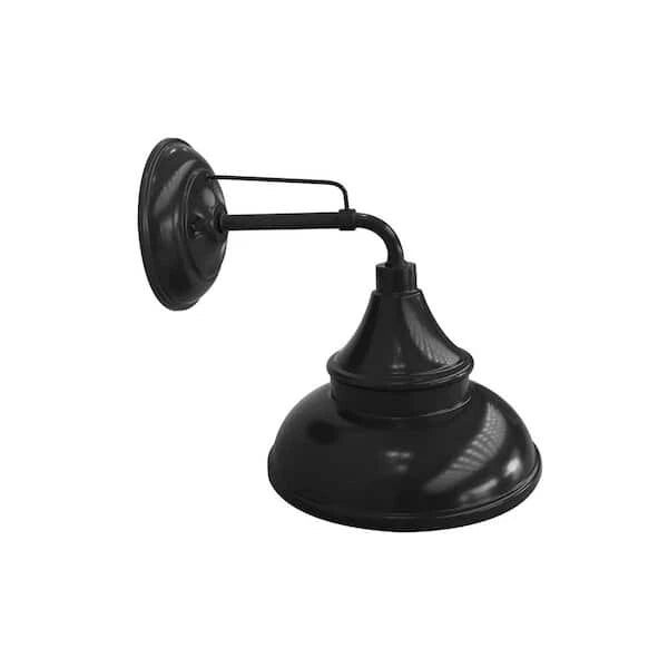 Hampton Bay 1005 027 913 | Wetherby 11 in. Black Barn Outdoor Wall Light Sconce