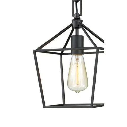 Home Decorators Collection 1006 106 214 | Weyburn 1-Light Bronze Farmhouse Mini Pendant Light Fixture with Caged Metal Shade