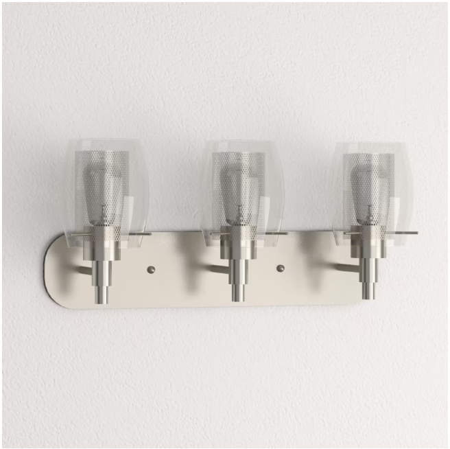 Hampton Bay 1001 300 049 | Lettie 3-Light Brushed Nickel Vanity Light