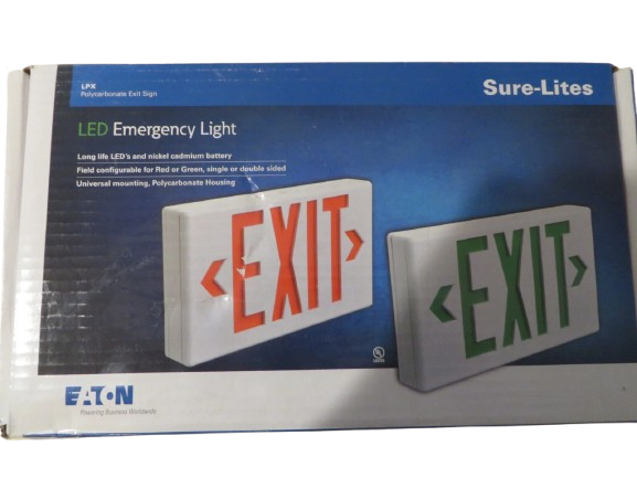 Sure-Lites LPX6 | LED Exit Sign White Emergency Exit Light with Red or Green Letters
