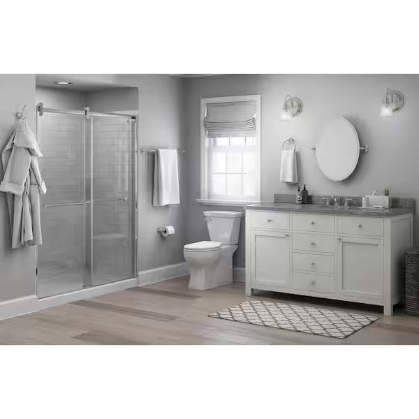 Delta 132892 | Silverton 22 in. W x 26 in. H Frameless Oval Wall Bathroom Vanity Mirror with Beveled Edges in Polished Chrome