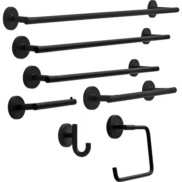 Delta LDL50-MB | Lyndall Wall Mount Euro Single Post Toilet Paper Holder Bath Hardware Accessory in Matte Black