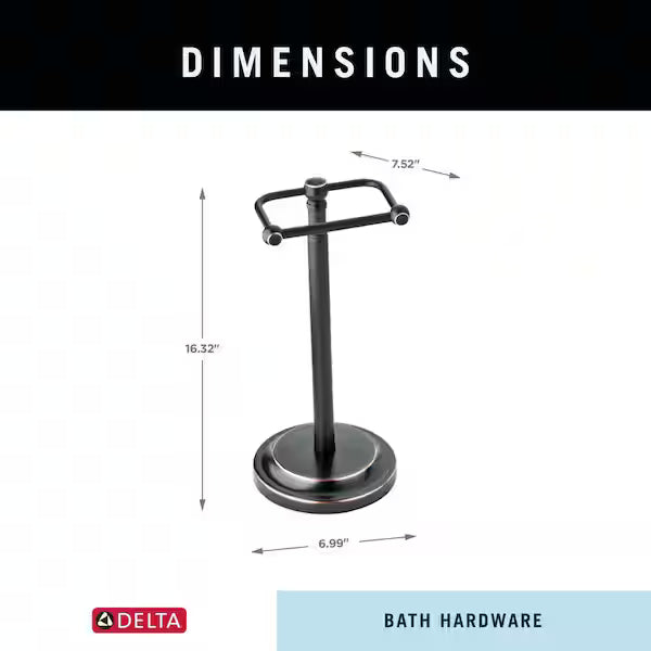 Delta 78451-ORB | Porter Telescoping Pivoting Free-Standing Toilet Paper Holder in Oil Rubbed Bronze