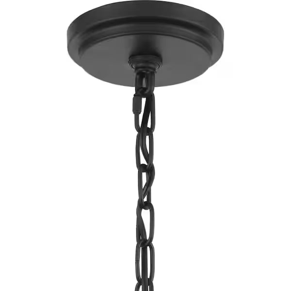 Progress Lighting 1006 626 931 | Wianno 1-Light Matte Black Pendant with Clear Bound Glass Shade