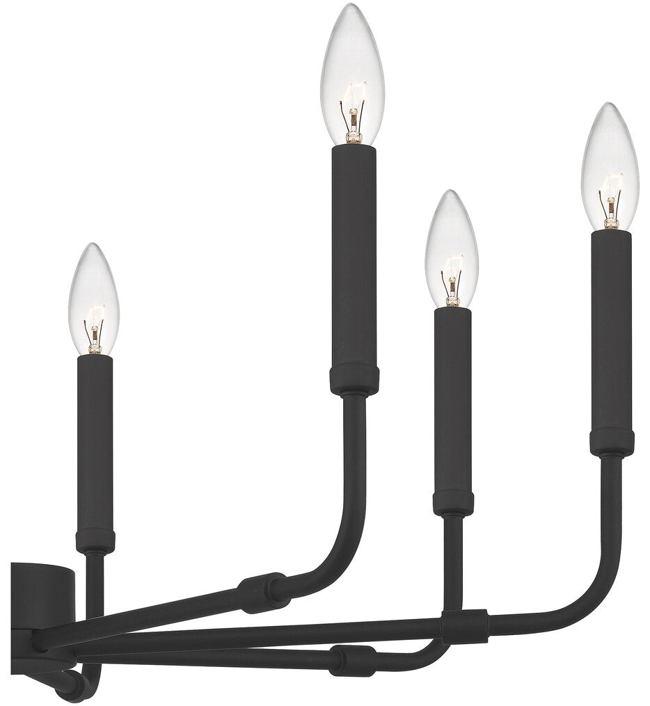 Quoizel ABR5028MBX | Abner 8 Light 28 inch Matte Black Chandelier Ceiling Light