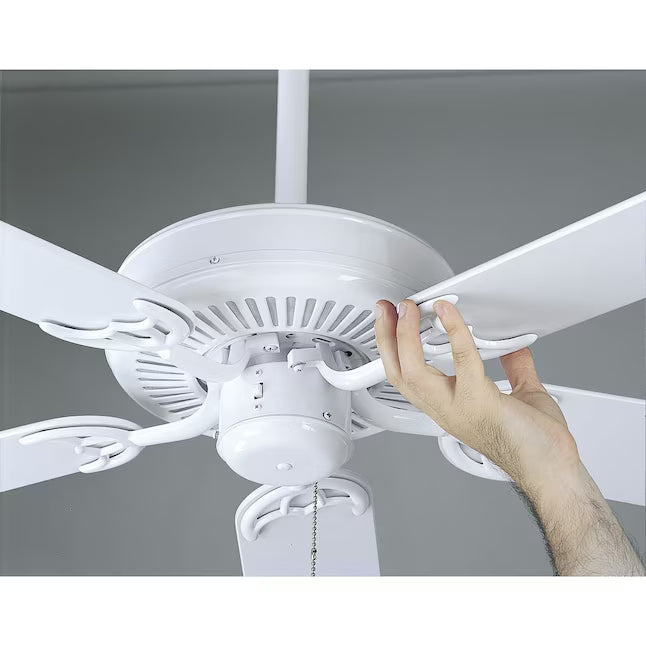 Progress Lighting P2501-30W | AirPro Builder 52-in Downrod or Flush Mount White with White Blades Ceiling Fan Light Kit Compatible ( 5 -Blade )