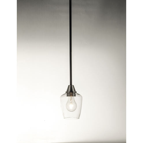 Maxim Lighting 96120CLBKSN | Goblet 5" Wide Pendant with Clear Glass Shade