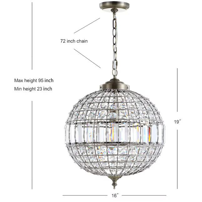 JONATHAN Y Lighting JYL6110B | Georgina Single Light 16" Wide LED Crystal Pendant