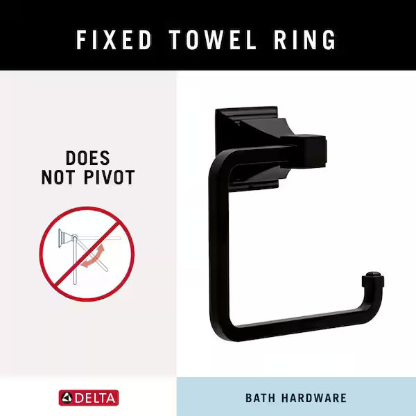 Delta 22046-FB | Lakewood Bath Towel Ring Matte Black Finish