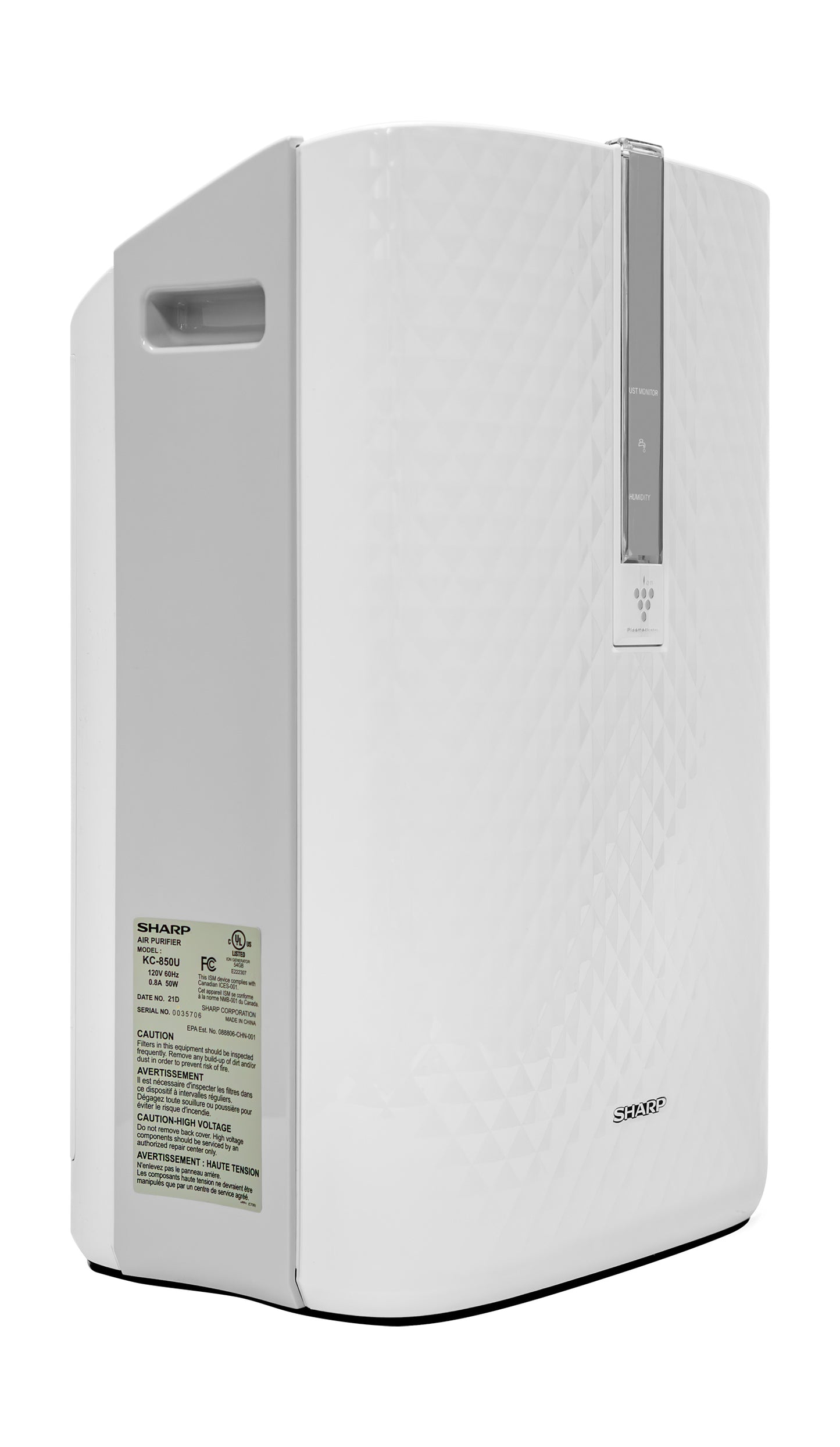 Sharp Plasmacluster Ion Air Purifier with True HEPA + Humidifier for Medium Rooms (KC850U)