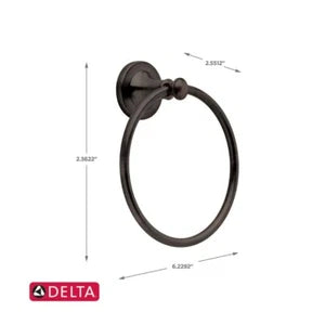 Delta SIL46-VBR | Silverton Wall Mount Round Closed Towel Ring Bath Hardware Accessory in Venetian Bronze